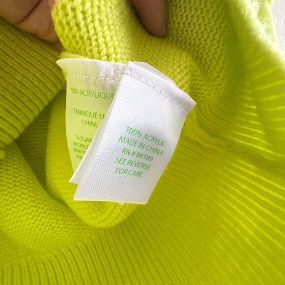 LILLY PULITZER Tekla Bauble Yellow Pull Over Knit Sweater Lime Green Size XS - Picture 4 of 7